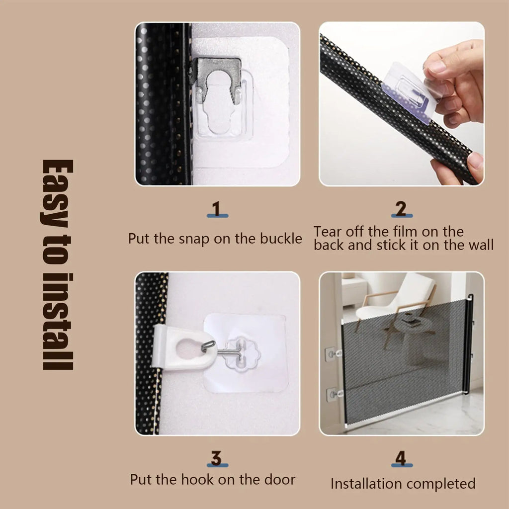Pet Accessories Guard Retractable Pet Fence Safety Barrier Universal Pet Network Fence Folding Child Barrier Fences Stairs